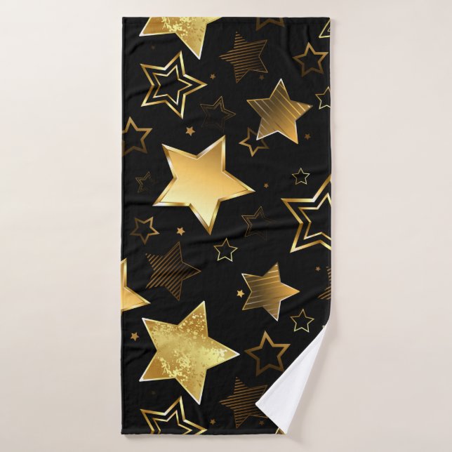 Seamless pattern with Golden Stars Bath Towel (Bath Towel)