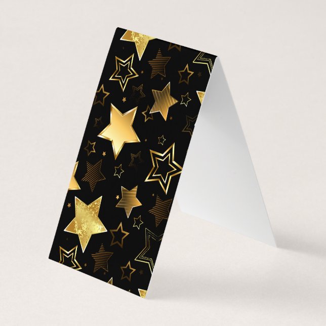 Seamless pattern with Golden Stars Business Card (Back)