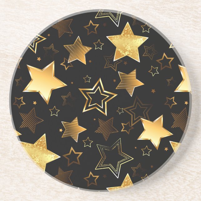 Seamless pattern with Golden Stars Coaster (Front)