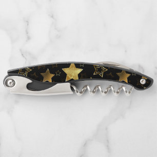 Seamless pattern with Golden Stars Corkscrew