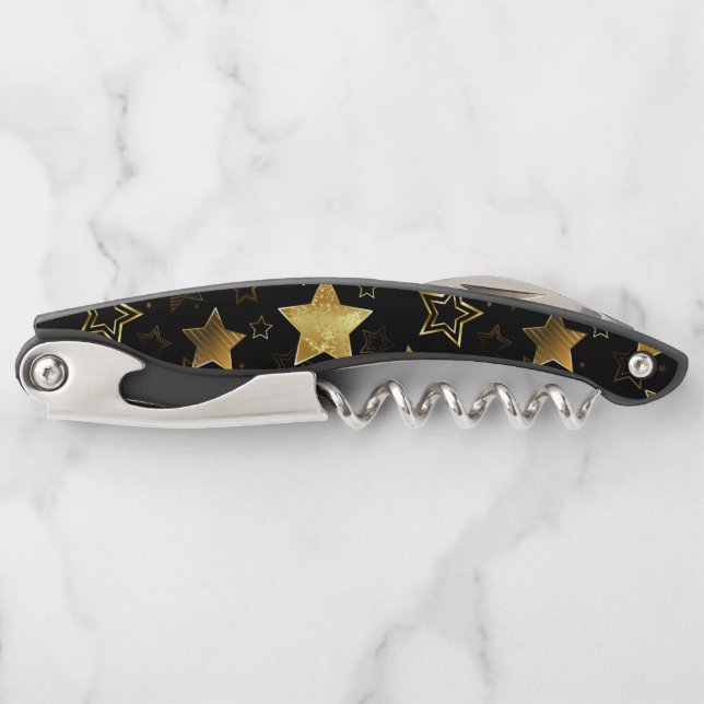 Seamless pattern with Golden Stars Corkscrew (Front)