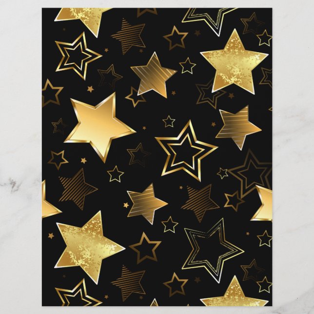Seamless pattern with Golden Stars Custom Letterhead (Front)