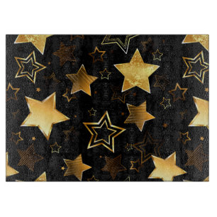 Seamless pattern with Golden Stars Cutting Board
