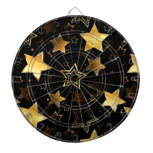Seamless pattern with Golden Stars Dartboard
