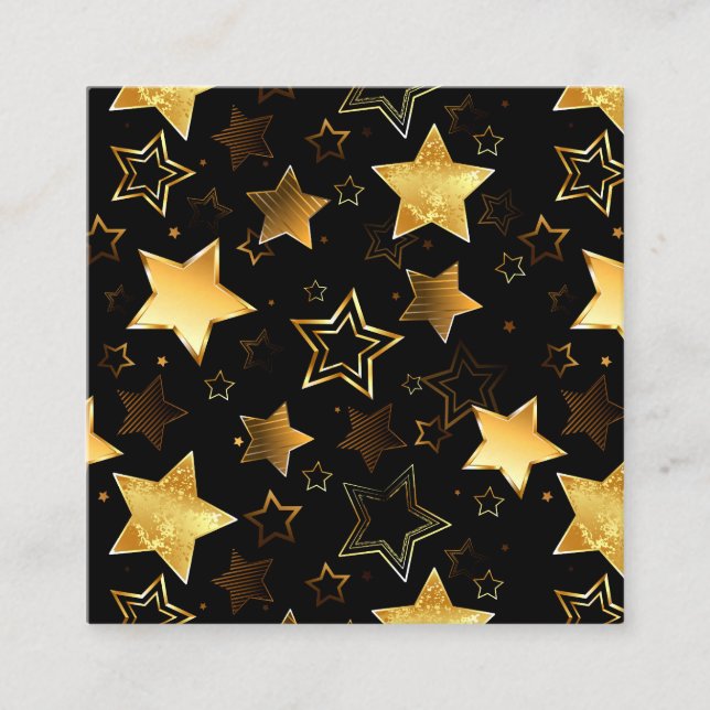 Seamless pattern with Golden Stars Discount Card (Front)