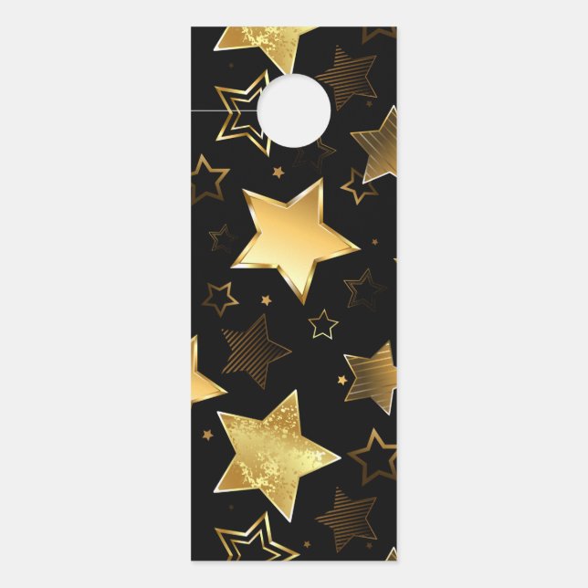Seamless pattern with Golden Stars Door Hanger (Front)