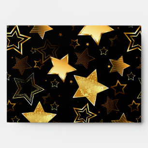 Seamless pattern with Golden Stars Envelope