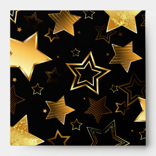 Seamless pattern with Golden Stars Envelope