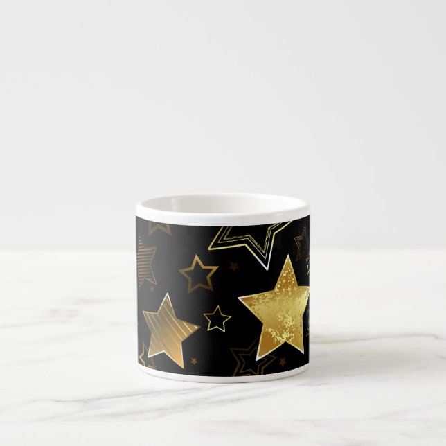 Seamless pattern with Golden Stars Espresso Cup (Front)