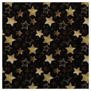 Seamless pattern with Golden Stars Fabric