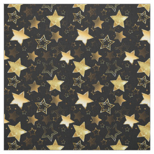 Seamless pattern with Golden Stars Fabric