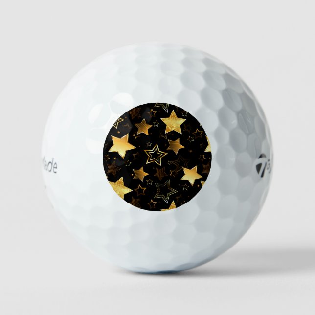 Seamless pattern with Golden Stars Golf Balls (Front)