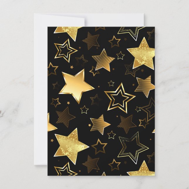 Seamless pattern with Golden Stars Holiday Card (Front)