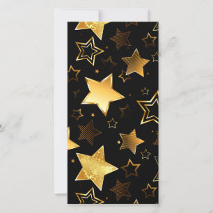 Seamless pattern with Golden Stars Holiday Card