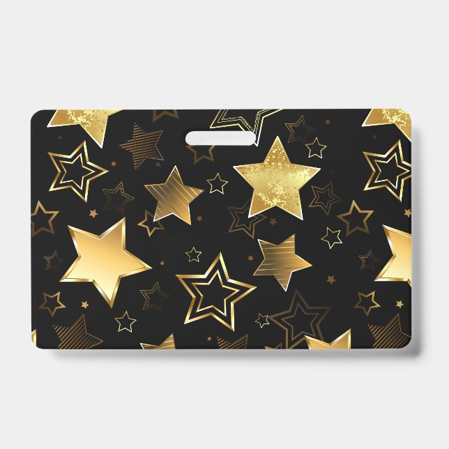 Seamless pattern with Golden Stars ID Badge (Front)