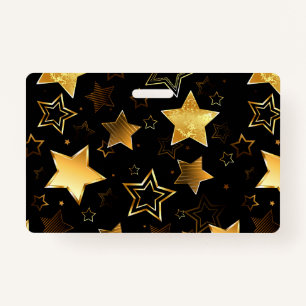 Seamless pattern with Golden Stars ID Badge