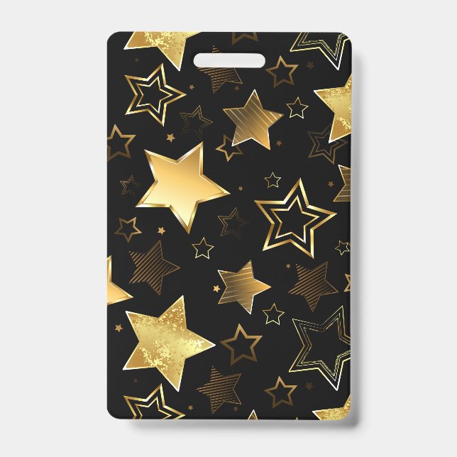 Seamless pattern with Golden Stars ID Badge (Front)