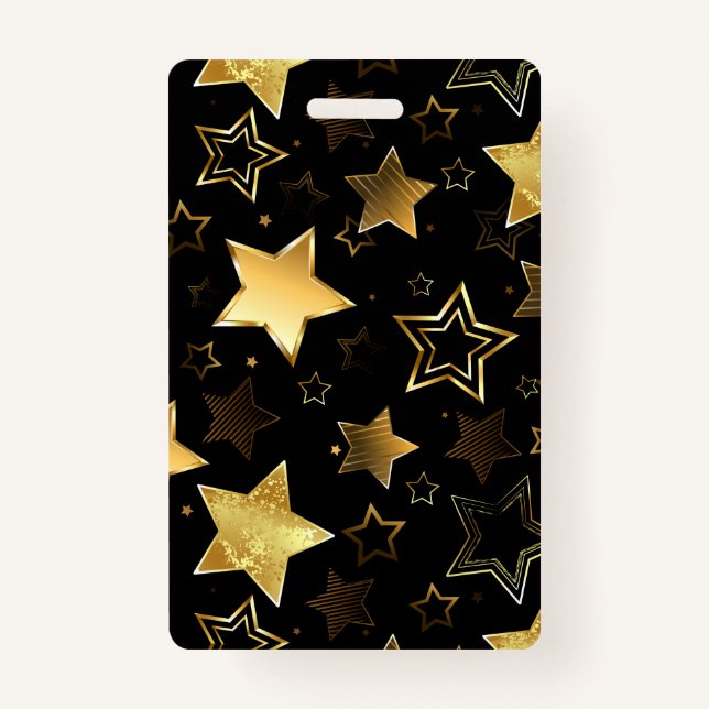 Seamless pattern with Golden Stars ID Badge (Front)