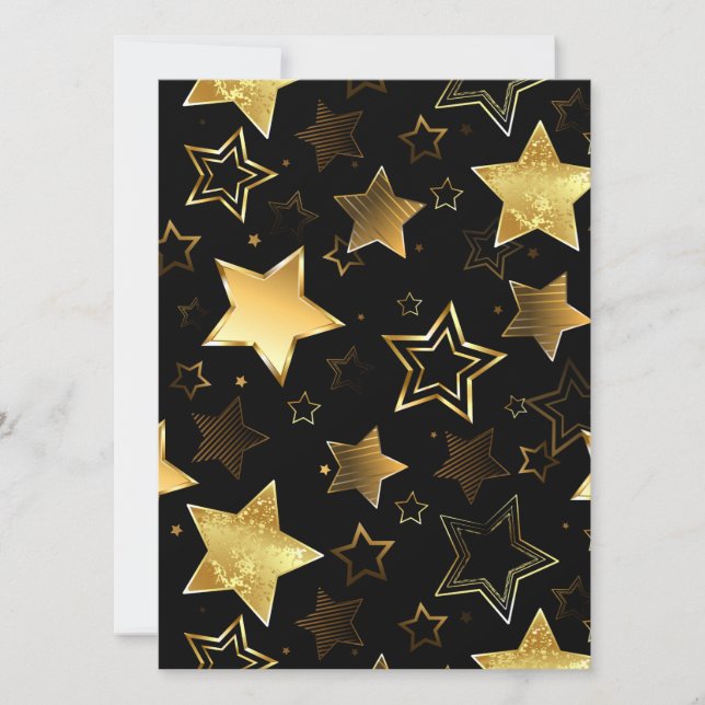 Seamless pattern with Golden Stars Invitation (Front)