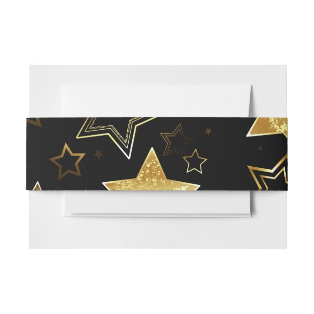 Seamless pattern with Golden Stars Invitation Belly Band (Front Example)