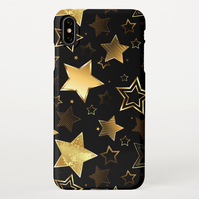 Seamless pattern with Golden Stars iPhone Case (Back)