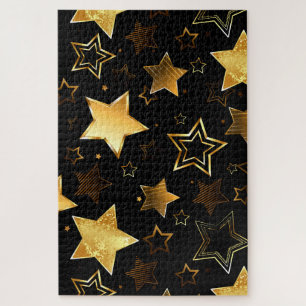 Seamless pattern with Golden Stars Jigsaw Puzzle