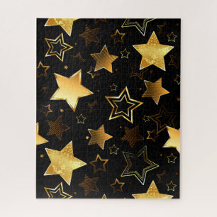 Seamless pattern with Golden Stars Jigsaw Puzzle