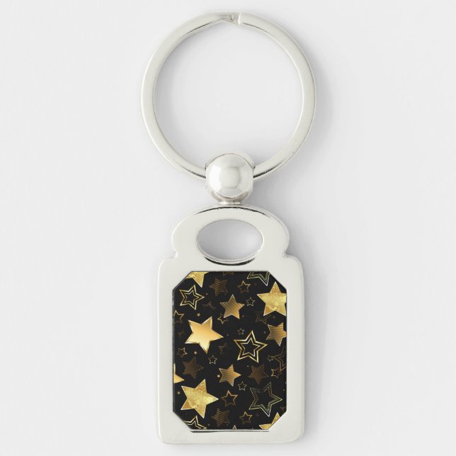 Seamless pattern with Golden Stars Key Ring (Front)