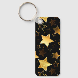 Seamless pattern with Golden Stars Key Ring