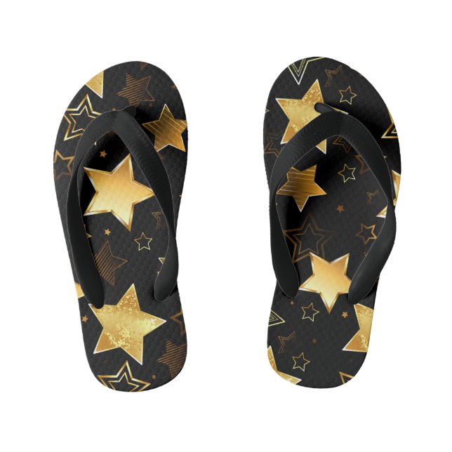 Seamless pattern with Golden Stars Kid's Thongs (Footbed)
