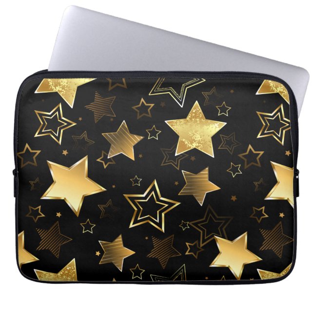 Seamless pattern with Golden Stars Laptop Sleeve (Front)