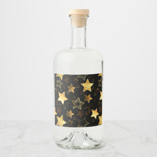Seamless pattern with Golden Stars Liquor Bottle Label