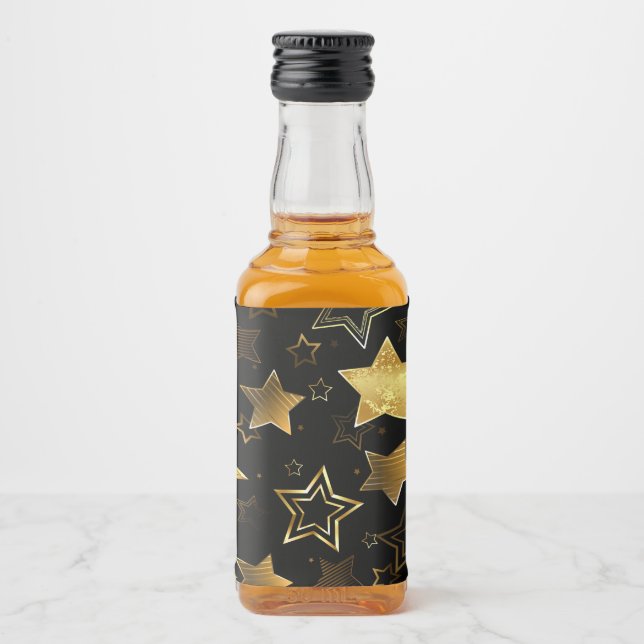 Seamless pattern with Golden Stars Liquor Bottle Label (Front)