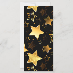 Seamless pattern with Golden Stars Magnetic Invitation