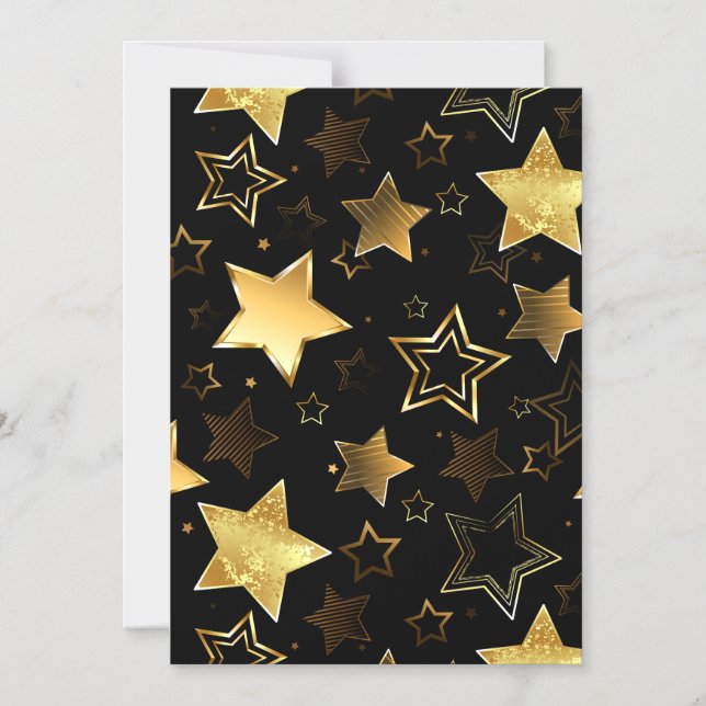 Seamless pattern with Golden Stars Magnetic Invitation (Front)