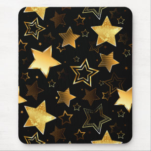 Seamless pattern with Golden Stars Mouse Pad