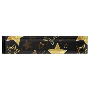 Seamless pattern with Golden Stars Nameplate