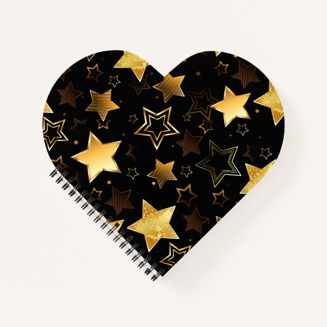 Seamless pattern with Golden Stars Notebook (Front)