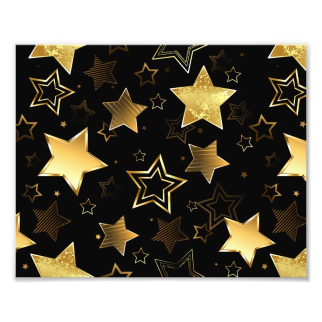 Seamless pattern with Golden Stars Photo Print (Front)