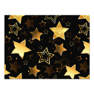 Seamless pattern with Golden Stars Photo Print