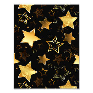 Seamless pattern with Golden Stars Photo Print