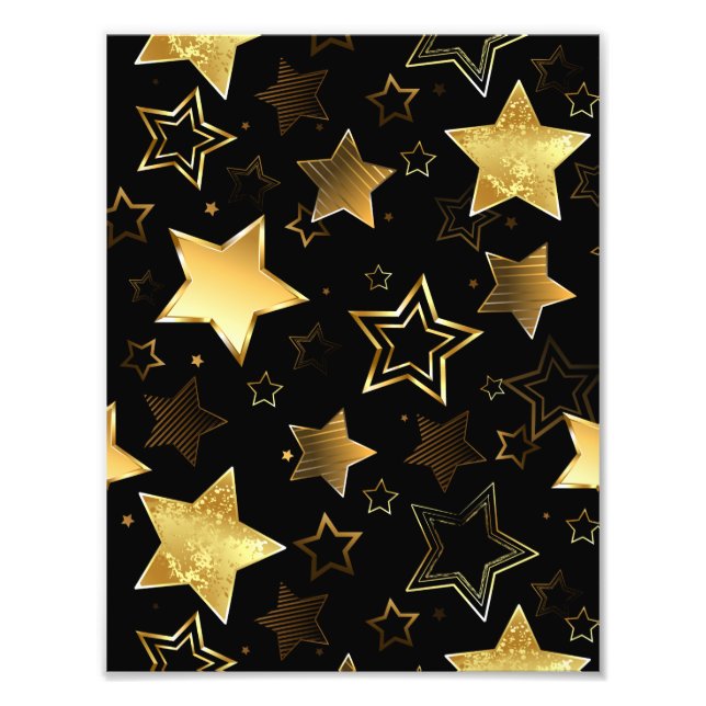 Seamless pattern with Golden Stars Photo Print (Front)