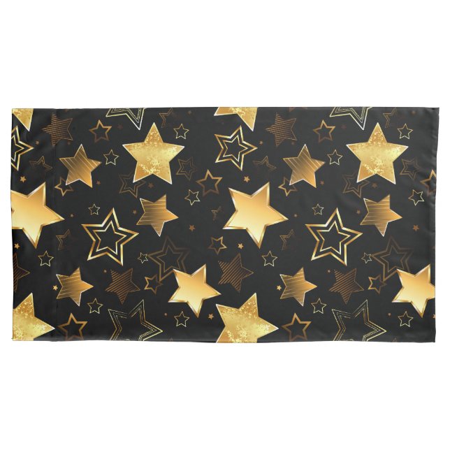 Seamless pattern with Golden Stars Pillowcase (Front-Left)