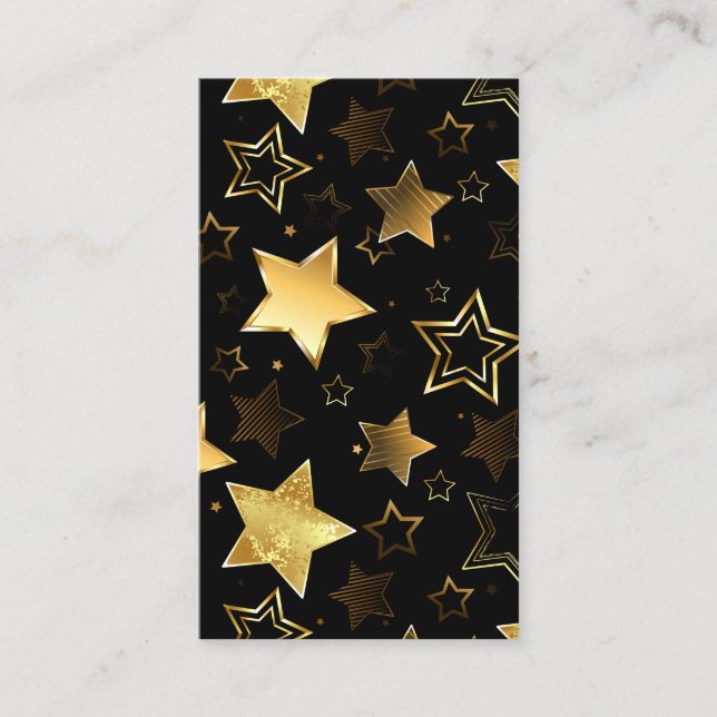 Seamless pattern with Golden Stars Place Card (Front)