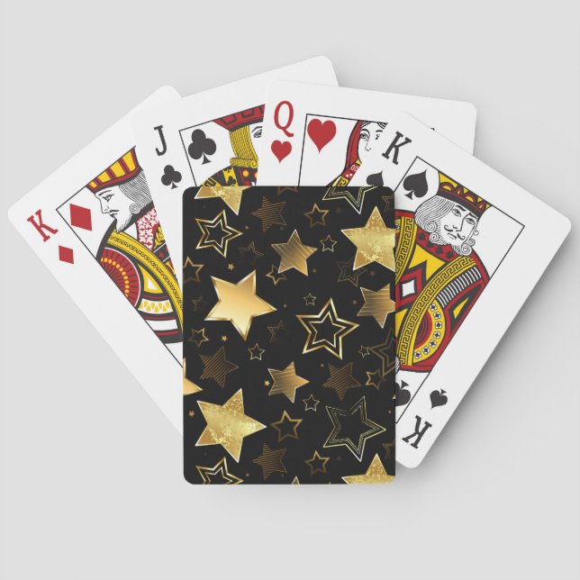 Seamless pattern with Golden Stars Playing Cards (Back)