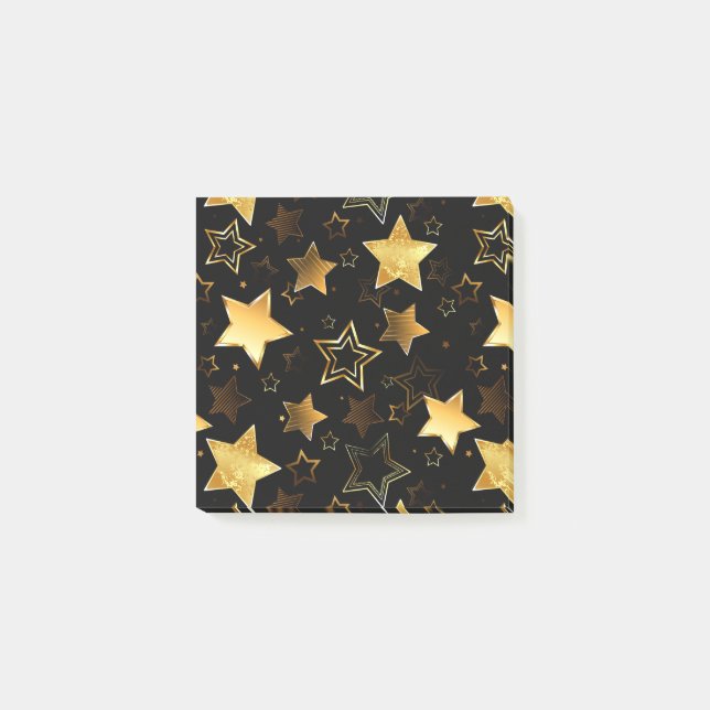 Seamless pattern with Golden Stars Post-it Notes (Front)
