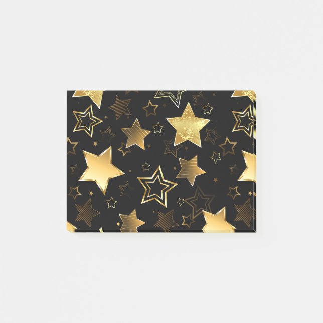 Seamless pattern with Golden Stars Post-it Notes (Front)