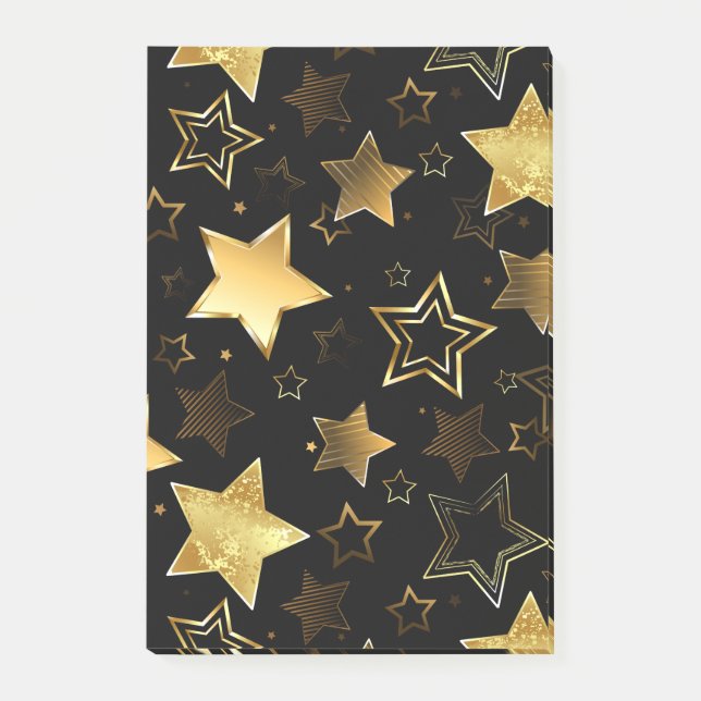 Seamless pattern with Golden Stars Post-it Notes (Front)