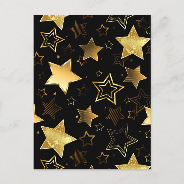Seamless pattern with Golden Stars Postcard (Front)