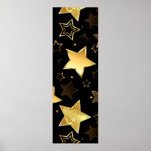 Seamless pattern with Golden Stars Poster